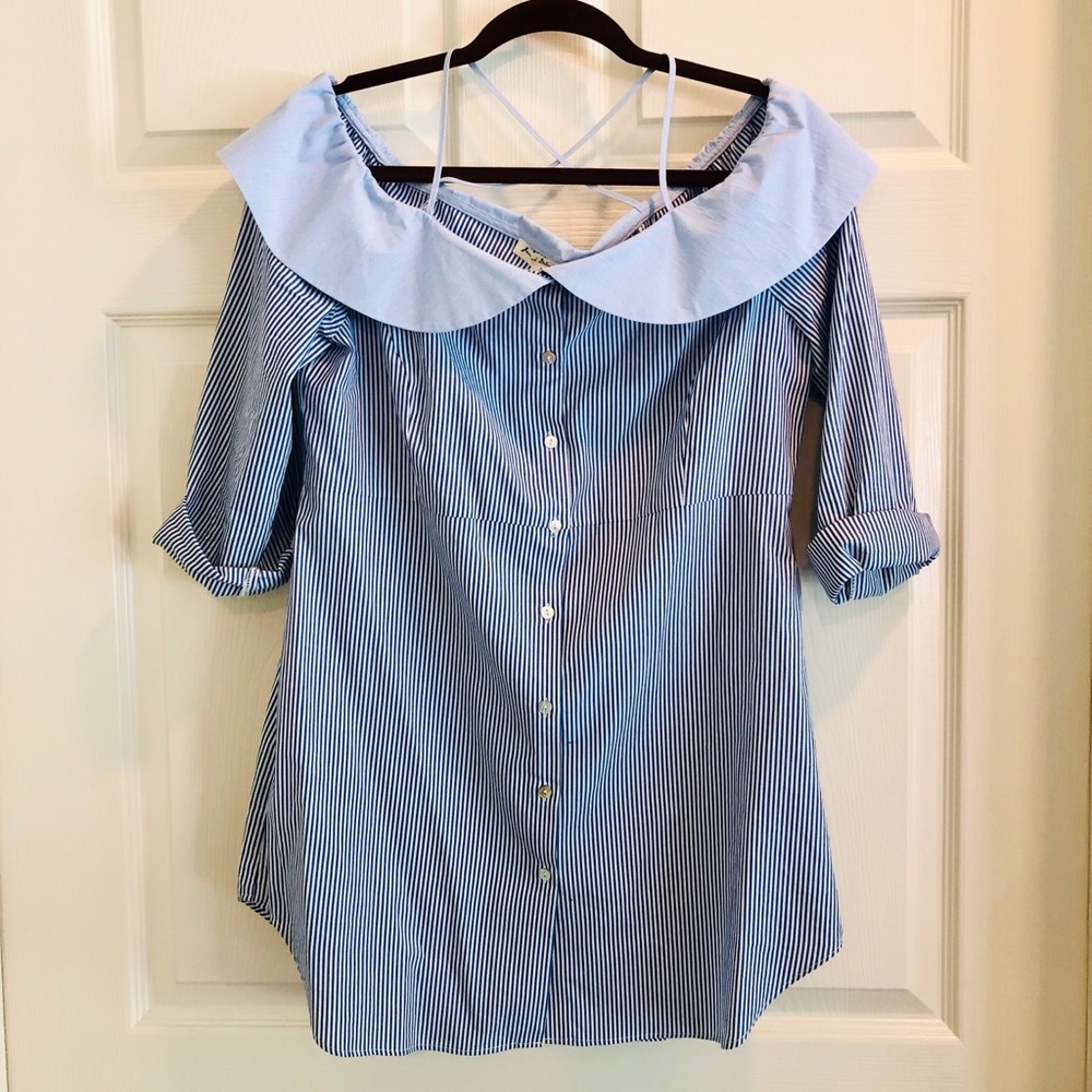 Off The Shoulder Button Up - image 1